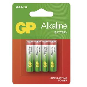 GP Alkaline, alkalická batéria LR03 (AAA) 4ks, blister