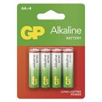 GP Alkaline, alkalická batéria LR6 (AA) 4ks, fólia