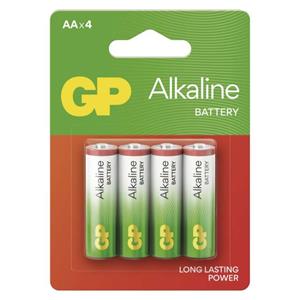 GP Alkaline, alkalická batéria LR6 (AA) 4ks, fólia