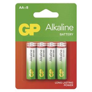 GP Alkaline, alkalická batéria LR6 (AA) 8ks, blister