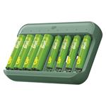 GP B58829, nabíjačka batérií Charge & save E822 + 4×AA 1300 mAh + 4×AAA 650 mAh