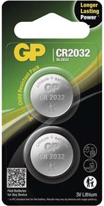 GP Lithium, lítiová gombíková batéria CR2032, 2ks, blister