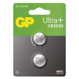 GP Lithium Ultra Plus, lítiová gombíková batéria CR2025, 2ks, blister