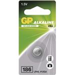 GP LR43 (186F), alkalická gombíková batéria, 1 ks