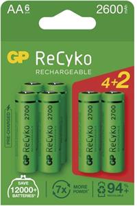 GP NiMH 2700 mAh R6 (AA, tužka), nabíjecie batérie blister, 6ks