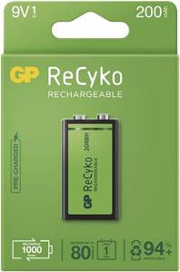 GP ReCyko 200, nabíjacia batéria (9V), 1 ks
