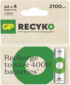 GP ReCyko 2100, nabíjateľná batéria (AA), 4ks, papierová krabička