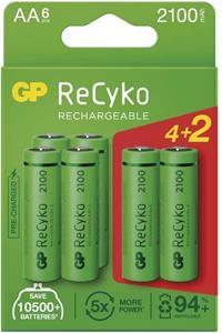 GP ReCyko 2100, nabíjateľná batéria (AA), 6 ks