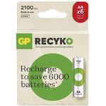 GP ReCyko 2100, nabíjateľná batéria (AA), 6ks, papierová krabička, (rozbalené)
