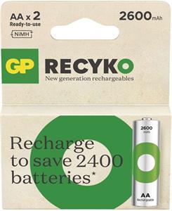 GP ReCyko 2600, nabíjateľná batéria (AA), 2ks, papierová krabička