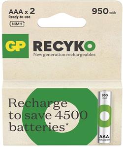 GP ReCyko 950, nabíjateľná batéria (AAA), 2ks, papierová krabička