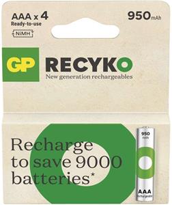 GP ReCyko 950, nabíjateľná batéria (AAA), 4ks, papierová krabička