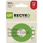GP ReCyko 950, nabíjateľná batéria (AAA), 6ks, papierová krabička