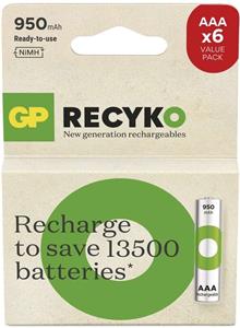 GP ReCyko 950, nabíjateľná batéria (AAA), 6ks, papierová krabička