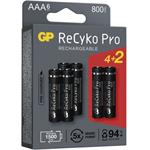 GP ReCyko Pro, nabíjateľná batéria 800mAh NiMH LR03 (AAA) 6 ks, papierová krabička