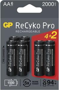 GP ReCyko Pro Professional, nabíjacia batéria 1,5V (AA), 6 ks