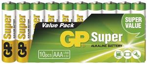 GP Super Alkaline, alkalická batéria LR03 (AAA) 10ks, fólia