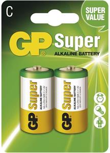 GP Super Alkaline, alkalická batéria LR14 (C) 2ks, blister