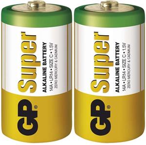 GP Super Alkaline, alkalická batéria LR14 (C) 2ks, fólia