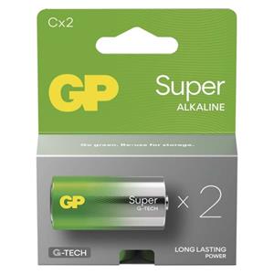 GP Super Alkaline, alkalická batéria LR14 (C) 2ks, papierová krabička