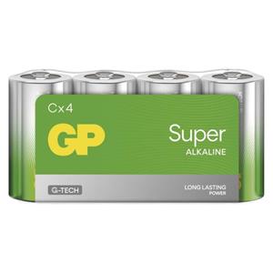 GP Super Alkaline, alkalická batéria LR14 (C) 4ks, fólia