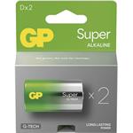 GP Super Alkaline, alkalická batéria LR20 (D) 2ks, papierová krabička