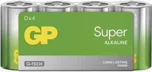 GP Super Alkaline, alkalická batéria LR20 (D) 4ks, fólia