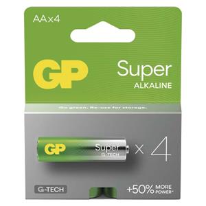 GP Super Alkaline, alkalická batéria LR6 (AA) 4ks, papierová krabička