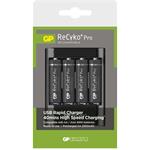 GP U421, USB nabíjačka batérií + 4x AA ReCyko+ Pro