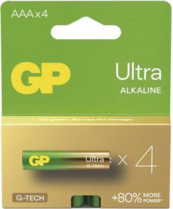 GP Ultra, alkalická batéria LR03 (AAA) 4ks, papierová krabička