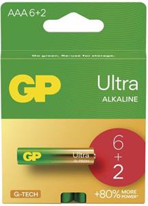 GP Ultra, alkalická batéria LR03 (AAA) 8ks, papierová krabička