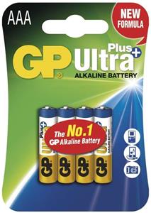 GP Ultra Plus, alkalická batéria LR03 (AAA) 4ks, blister