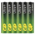 GP Ultra Plus, alkalická batéria LR03 (AAA) 6ks, papierová krabička