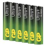 GP Ultra Plus, alkalická batéria LR03 (AAA) 6ks, papierová krabička