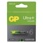 GP Ultra Plus, alkalická batéria LR03 (AAA) 6ks, papierová krabička