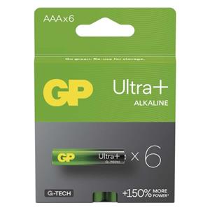 GP Ultra Plus, alkalická batéria LR03 (AAA) 6ks, papierová krabička