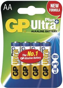 GP Ultra Plus, alkalická batéria LR06 (AA) 4ks, blister