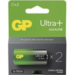 GP Ultra Plus, alkalická batéria LR14 (C) 2ks, papierová krabička
