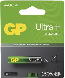 GP Ultra Plus, alkalická baterie LR03 (AAA) 4ks, papierová krabička