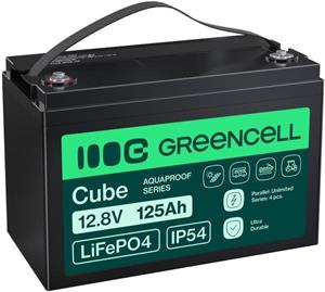 Green Cell CUBE fosfátová batéria pre, Solar, Off-Grid System, loď, LiFePO4, 125Ah, 12.8V, 1600Wh, lithium Iron