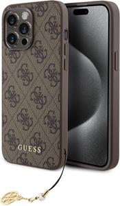 Guess 4G Charm kryt pre iPhone 15 Pro Max, hnedý