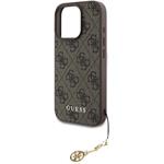 Guess 4G Charm kryt pre iPhone 16 Pro, hnedý