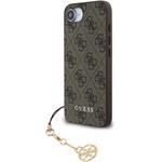 Guess 4G Charm kryt pre iPhone 16e, hnedý