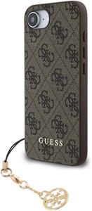 Guess 4G Charm kryt pre iPhone 16e, hnedý