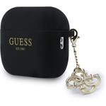 Guess 4G Charm silikónové puzdro pre AirPods Pro 3, čierne