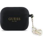 Guess 4G Charm silikónové puzdro pre AirPods Pro 3, čierne