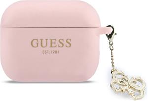 Guess 4G Charm silikónové puzdro pre AirPods Pro 3, ružové