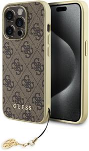 Guess 4G Charms kryt pre iPhone 15 Pro, hnedý