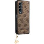 Guess 4G Charms zadný kryt pre Samsung Galaxy Z Fold 4, hnedý