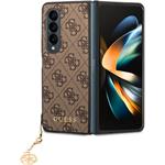 Guess 4G Charms zadný kryt pre Samsung Galaxy Z Fold 4, hnedý